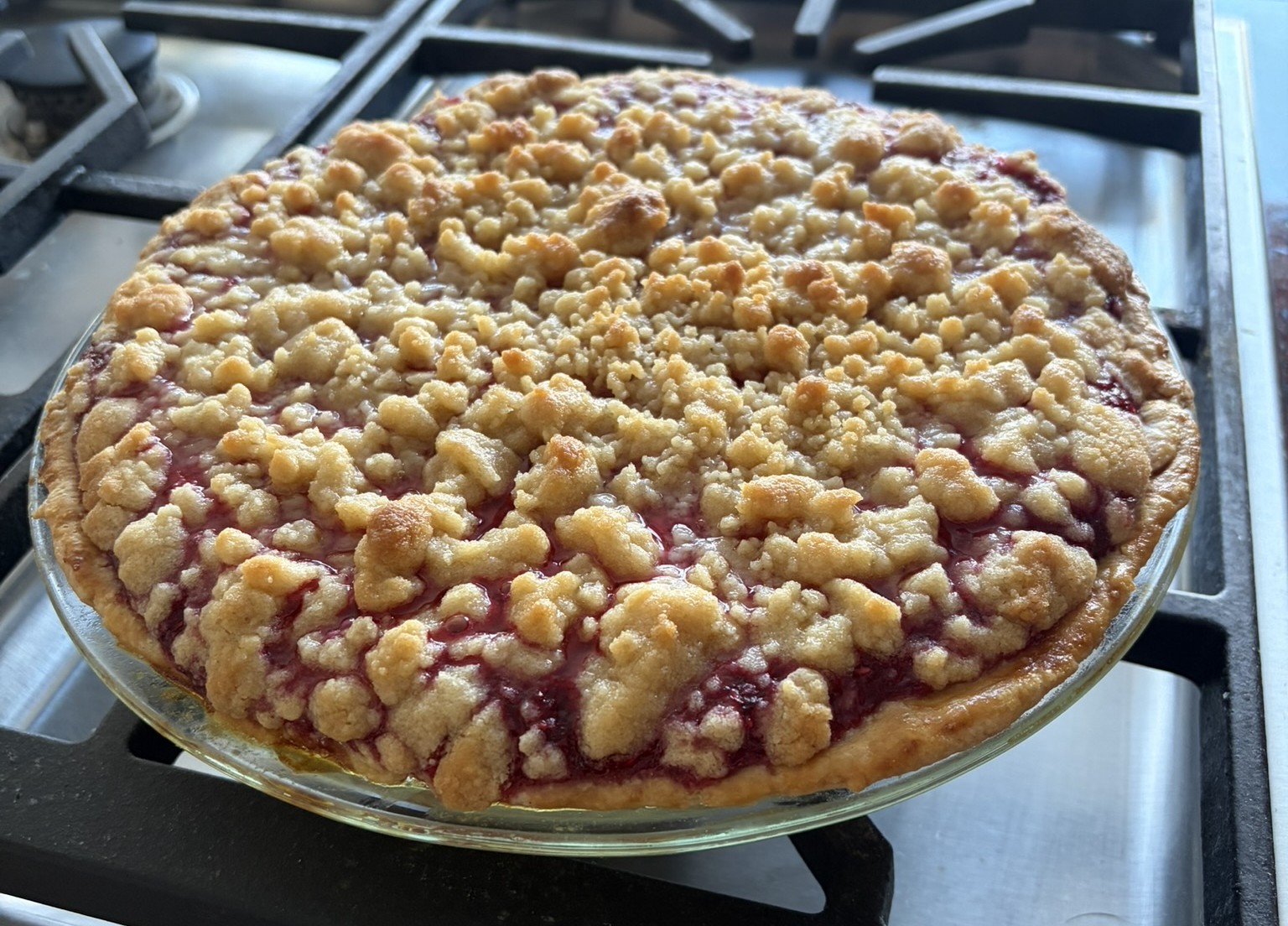 Raspberry Lemon Crumble Pie